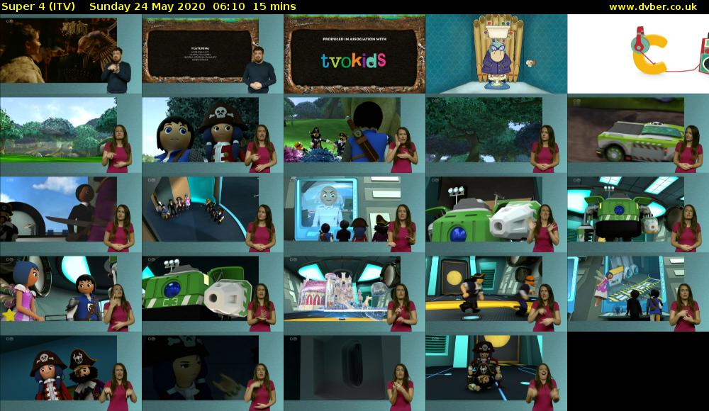 Super 4 (ITV) Sunday 24 May 2020 06:10 - 06:25