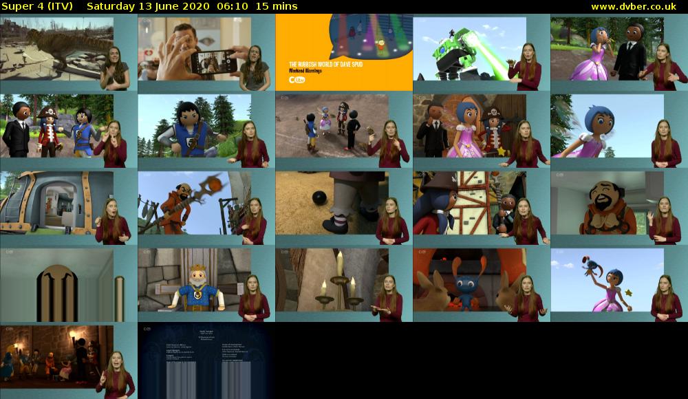 Super 4 (ITV) Saturday 13 June 2020 06:10 - 06:25