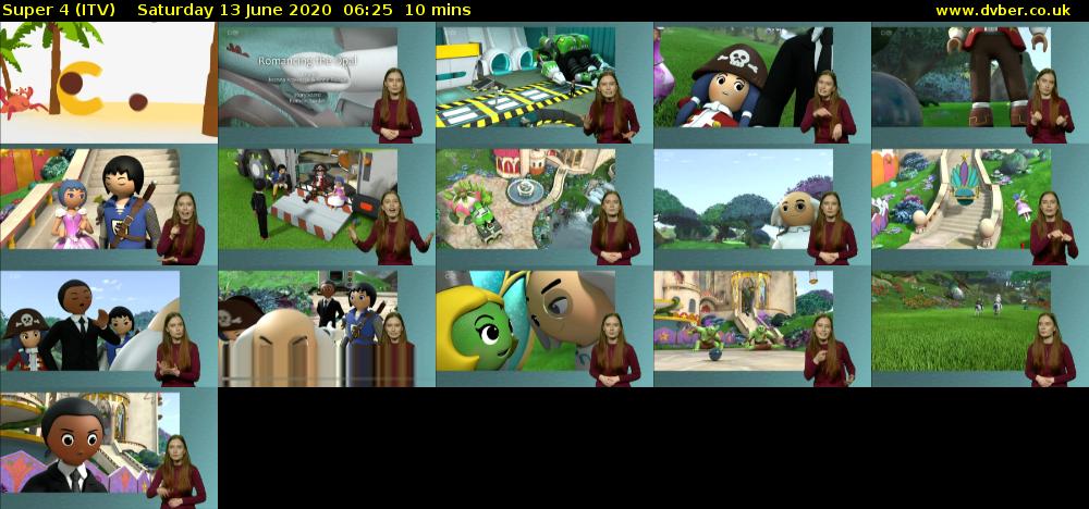 Super 4 (ITV) Saturday 13 June 2020 06:25 - 06:35