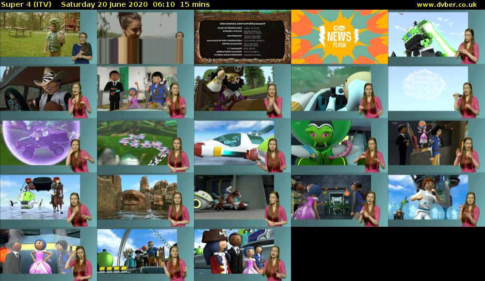 Super 4 (ITV) Saturday 20 June 2020 06:10 - 06:25