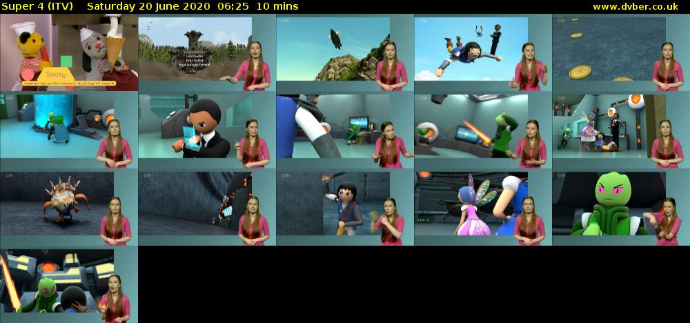 Super 4 (ITV) Saturday 20 June 2020 06:25 - 06:35