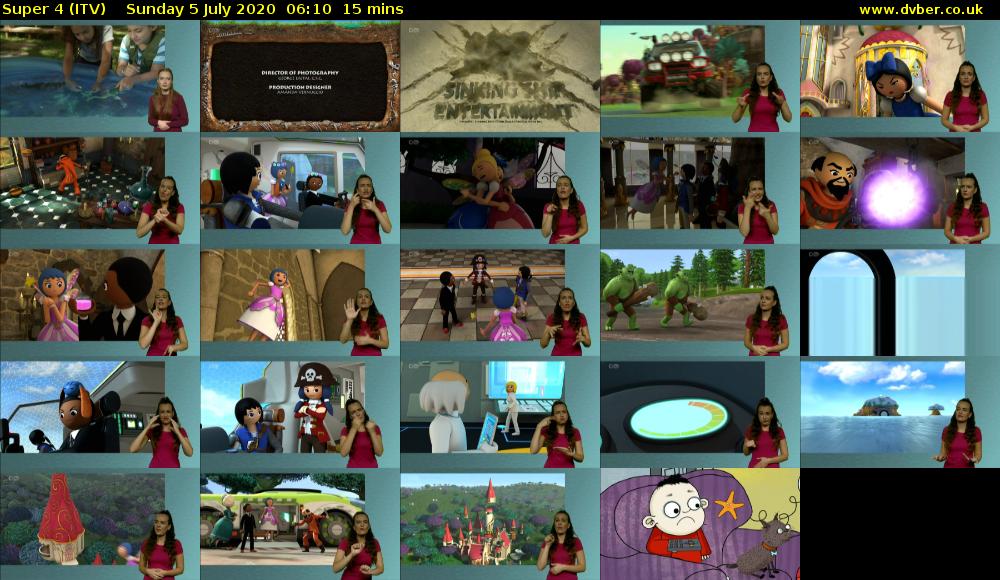 Super 4 (ITV) Sunday 5 July 2020 06:10 - 06:25
