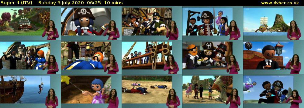 Super 4 (ITV) Sunday 5 July 2020 06:25 - 06:35