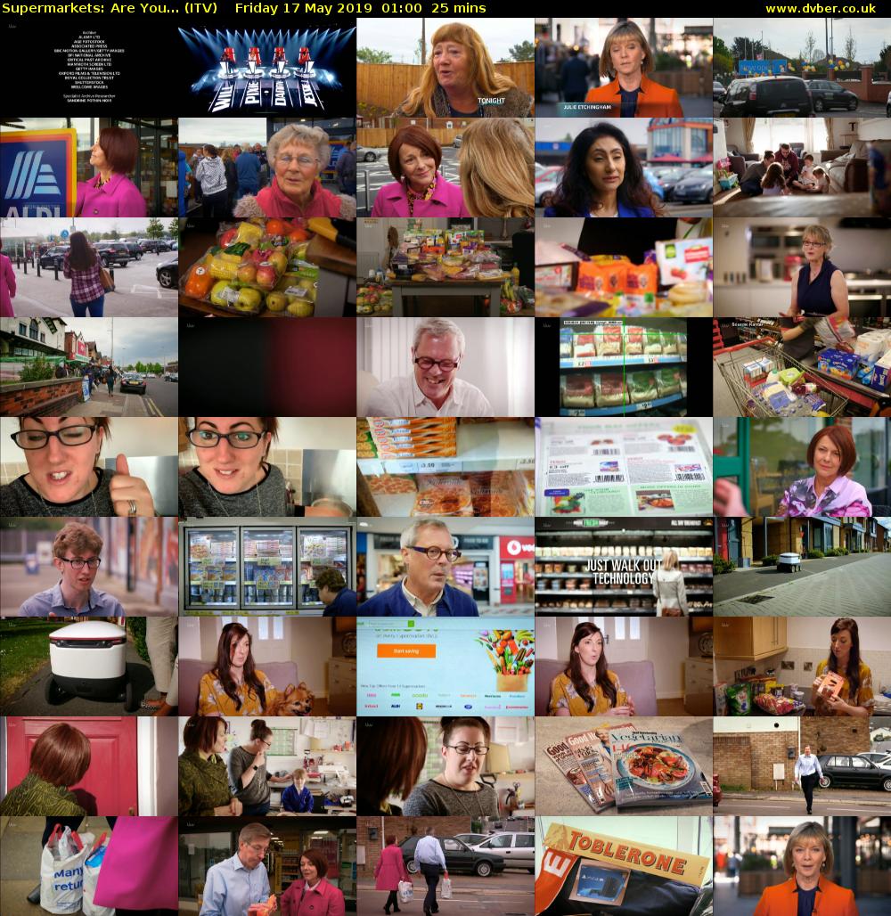 Supermarkets: Are You... (ITV) Friday 17 May 2019 01:00 - 01:25