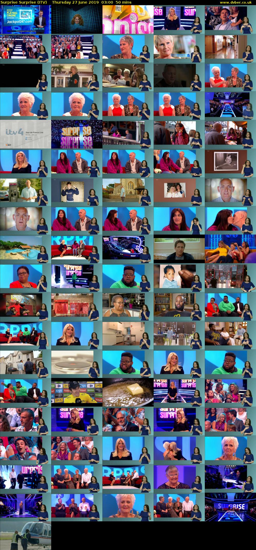 Surprise Surprise (ITV) Thursday 27 June 2019 03:00 - 03:50