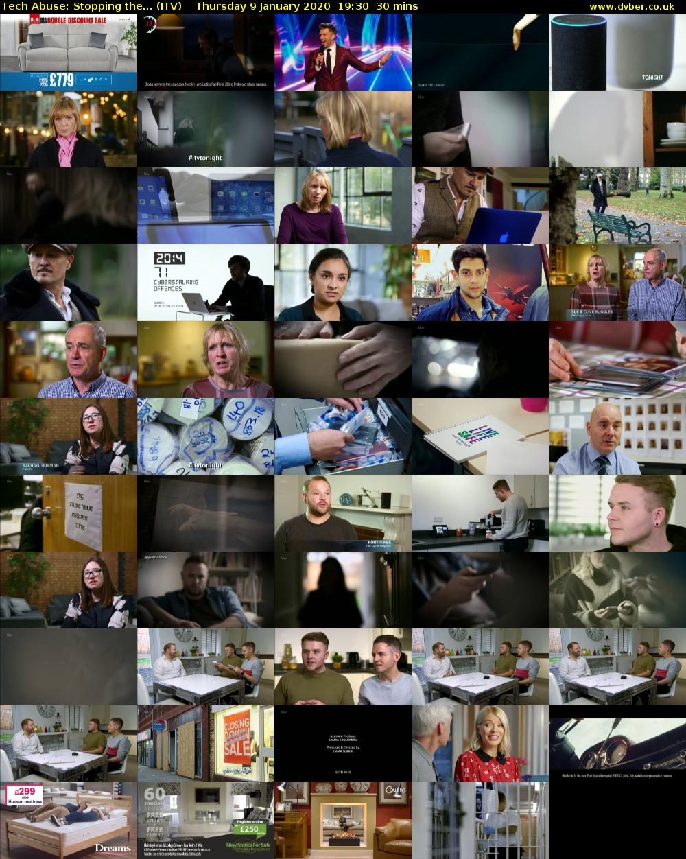 Tech Abuse: Stopping the... (ITV) Thursday 9 January 2020 19:30 - 20:00