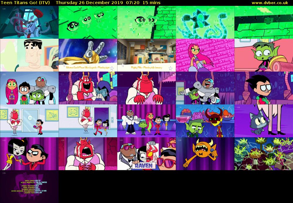 Teen Titans Go! (ITV) Thursday 26 December 2019 07:20 - 07:35