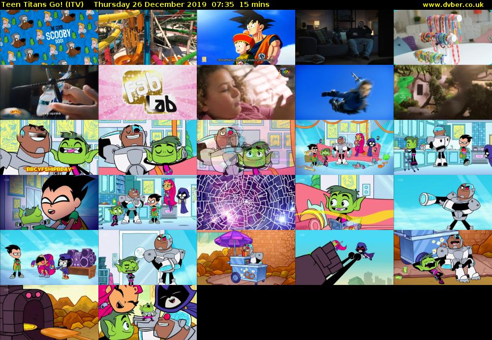 Teen Titans Go! (ITV) Thursday 26 December 2019 07:35 - 07:50