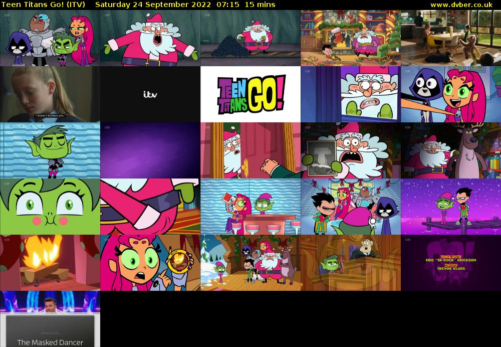 Teen Titans Go! (ITV) Saturday 24 September 2022 07:15 - 07:30
