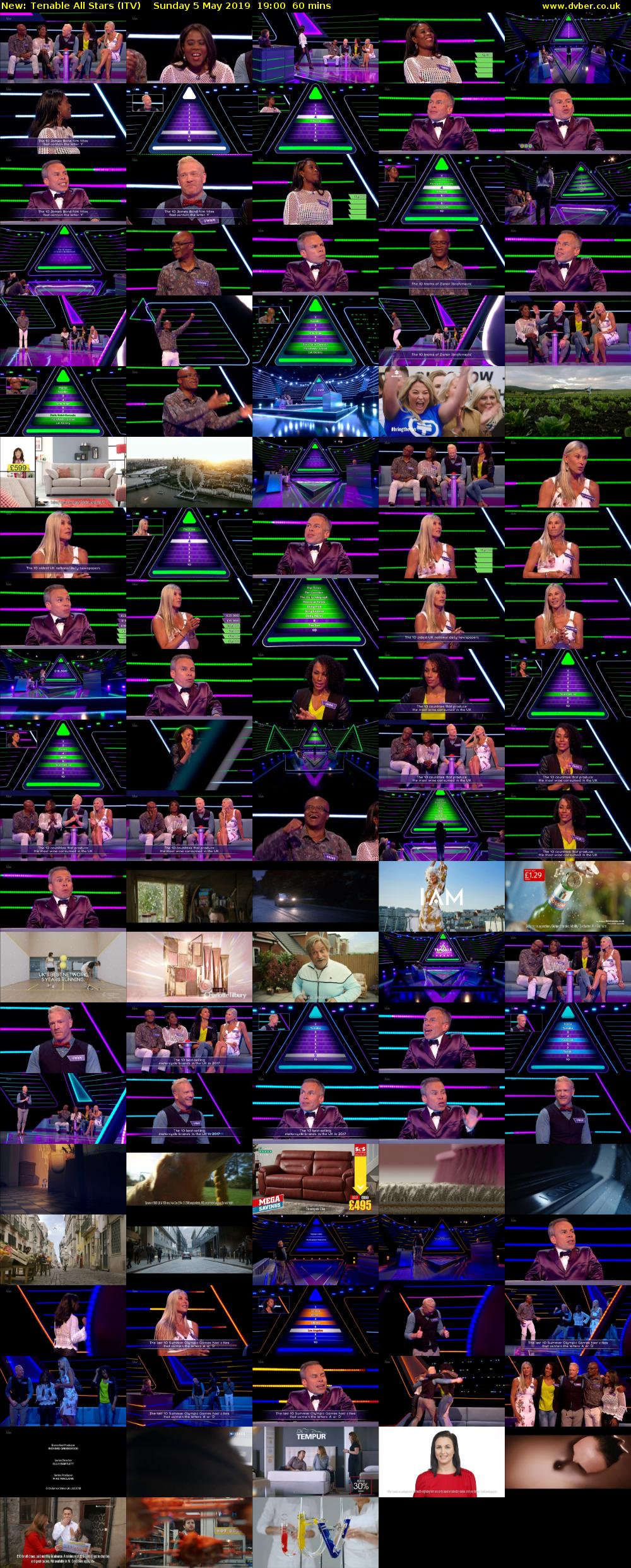 Tenable All Stars (ITV) Sunday 5 May 2019 19:00 - 20:00