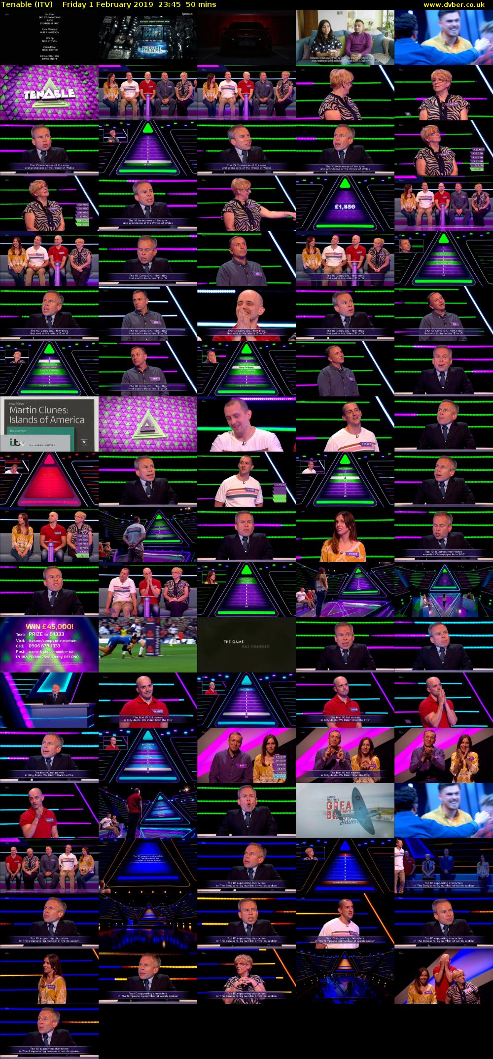 Tenable (ITV) Friday 1 February 2019 23:45 - 00:35
