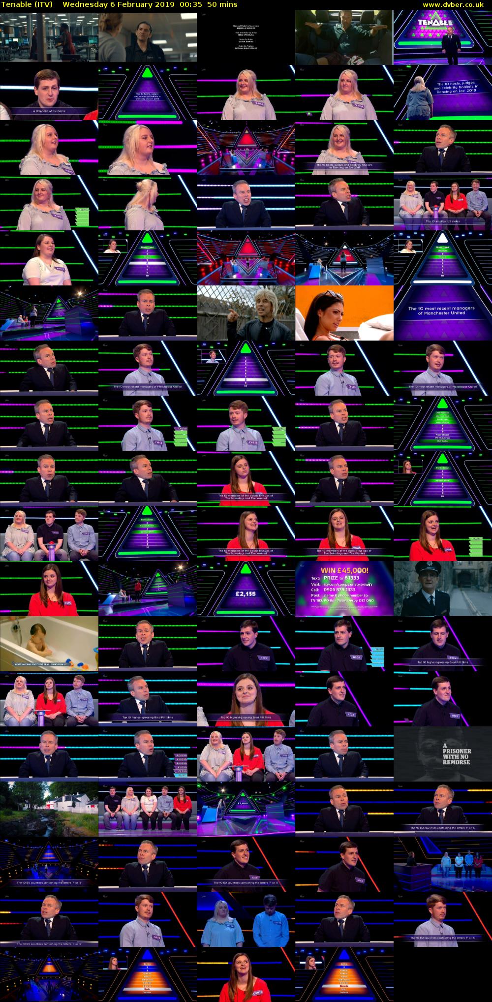 Tenable (ITV) Wednesday 6 February 2019 00:35 - 01:25