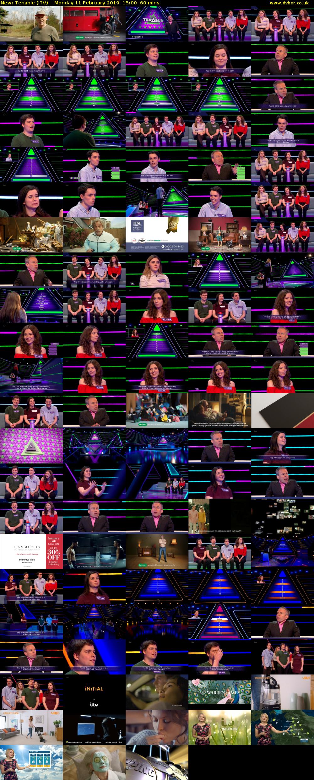 Tenable (ITV) Monday 11 February 2019 15:00 - 16:00