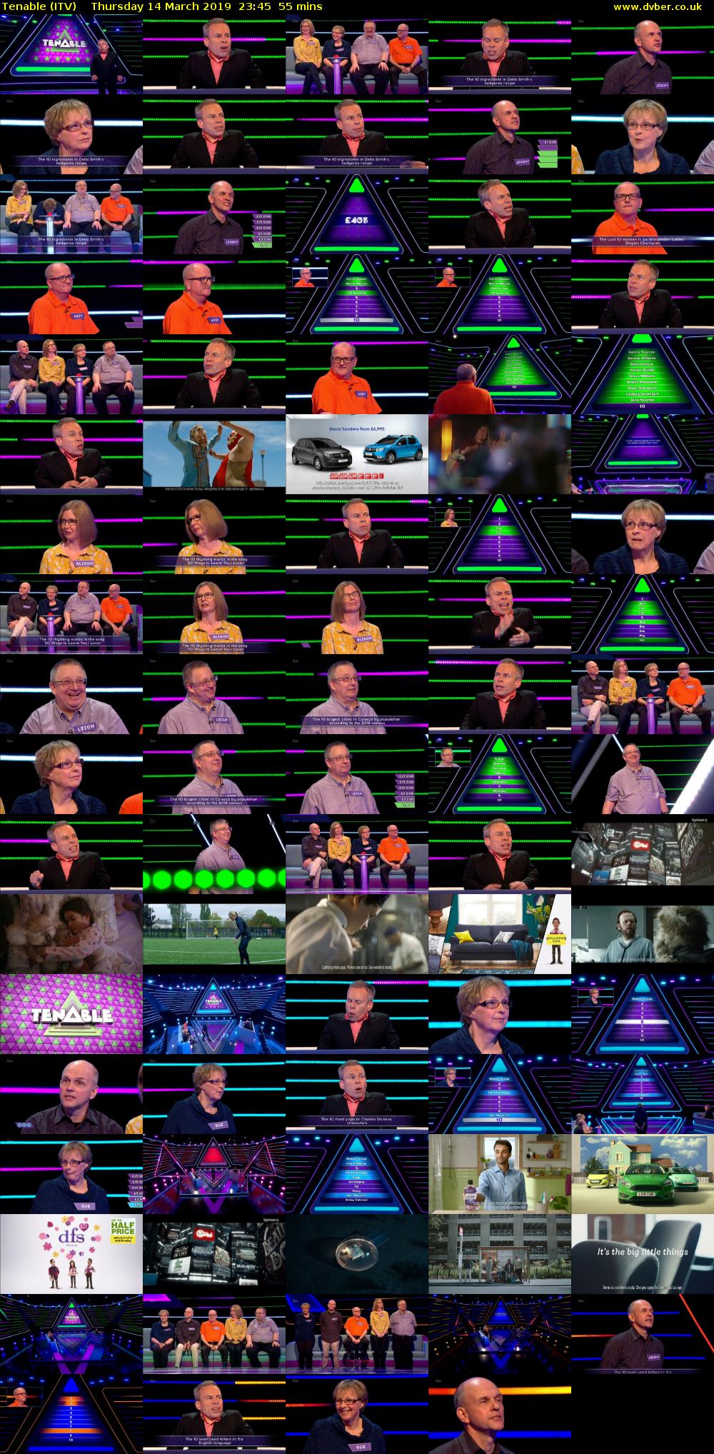 Tenable (ITV) Thursday 14 March 2019 23:45 - 00:40