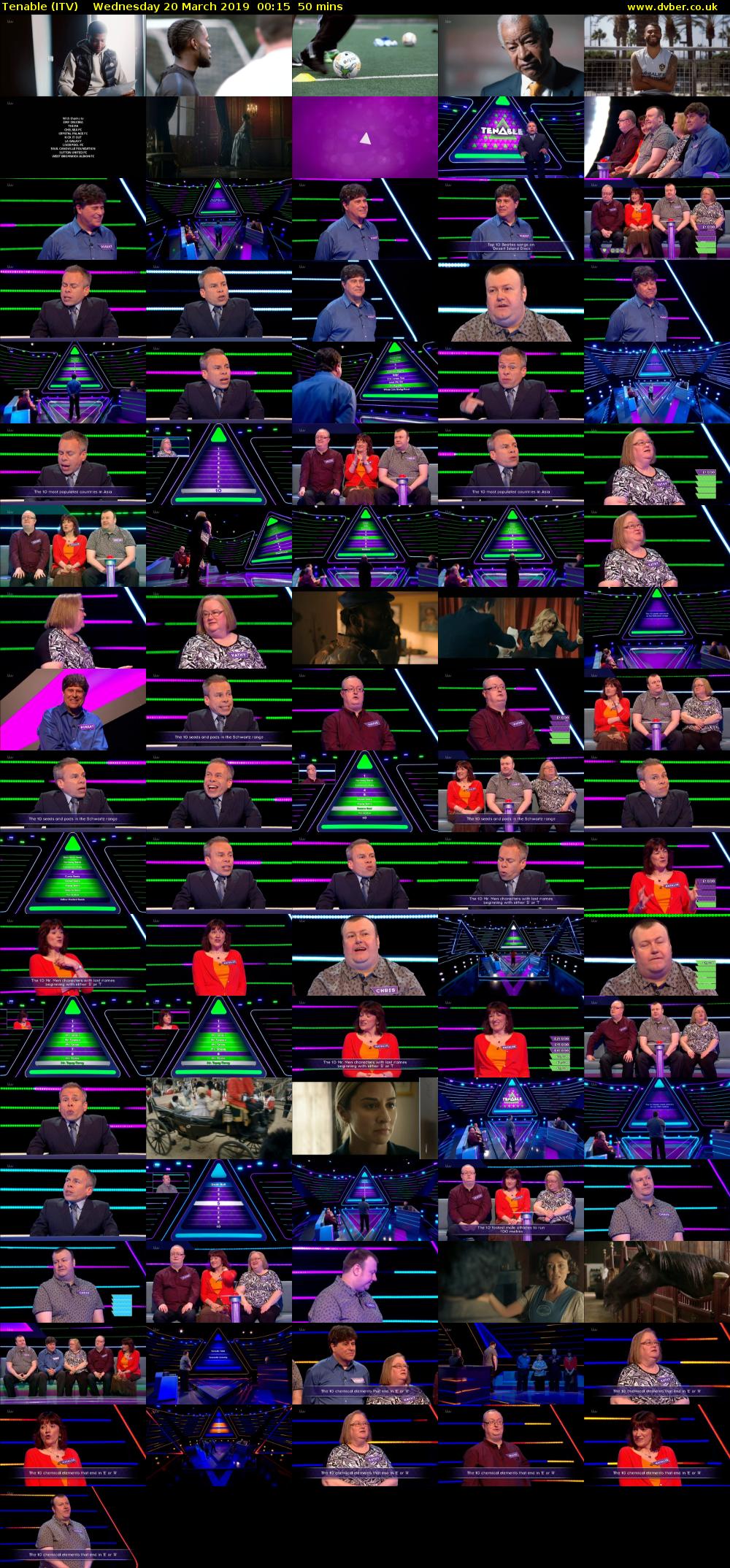 Tenable (ITV) Wednesday 20 March 2019 00:15 - 01:05