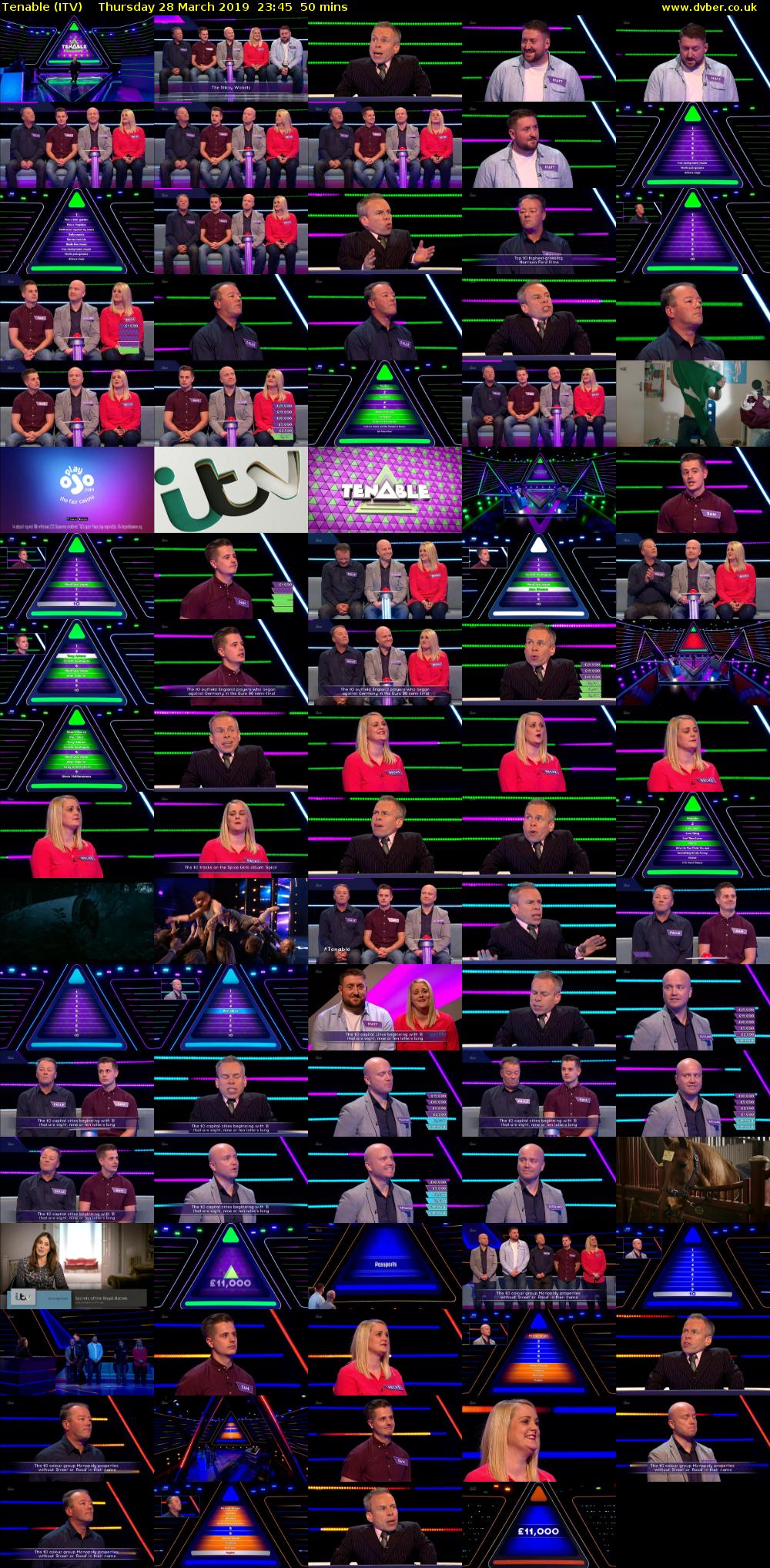 Tenable (ITV) Thursday 28 March 2019 23:45 - 00:35