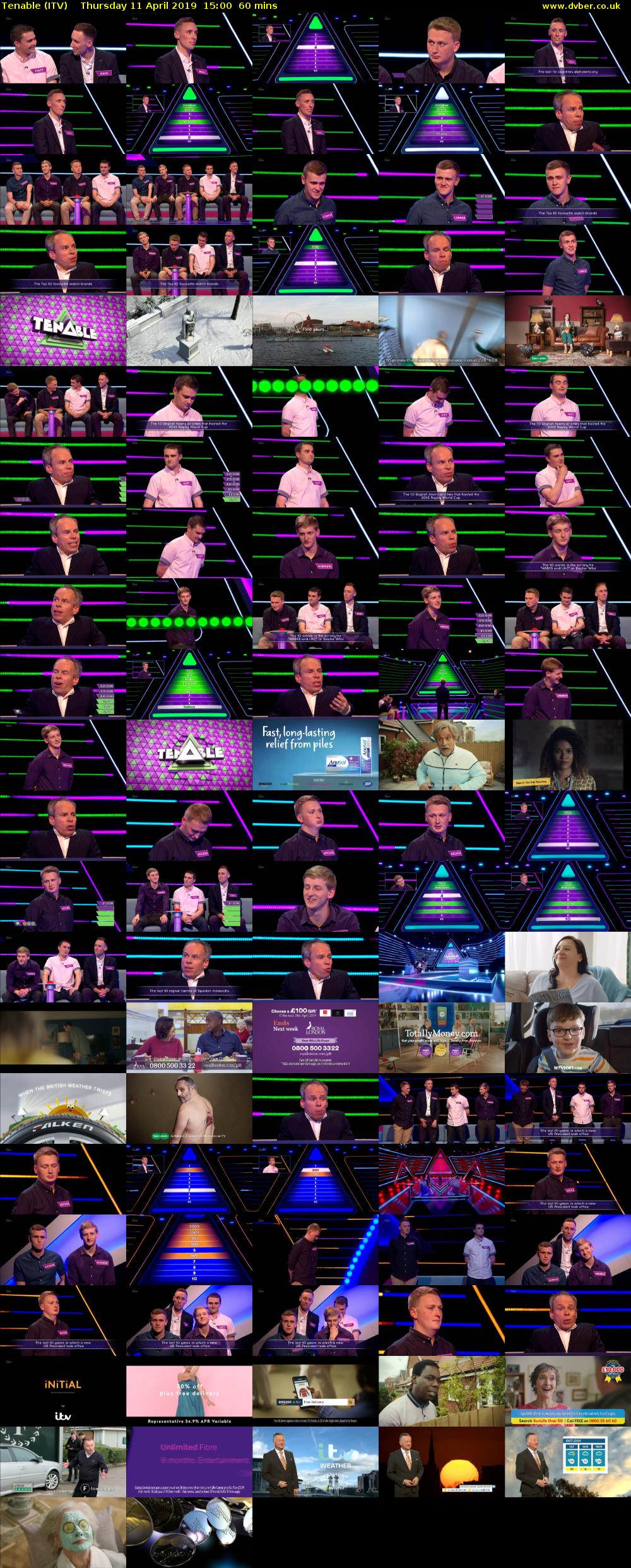 Tenable (ITV) Thursday 11 April 2019 15:00 - 16:00