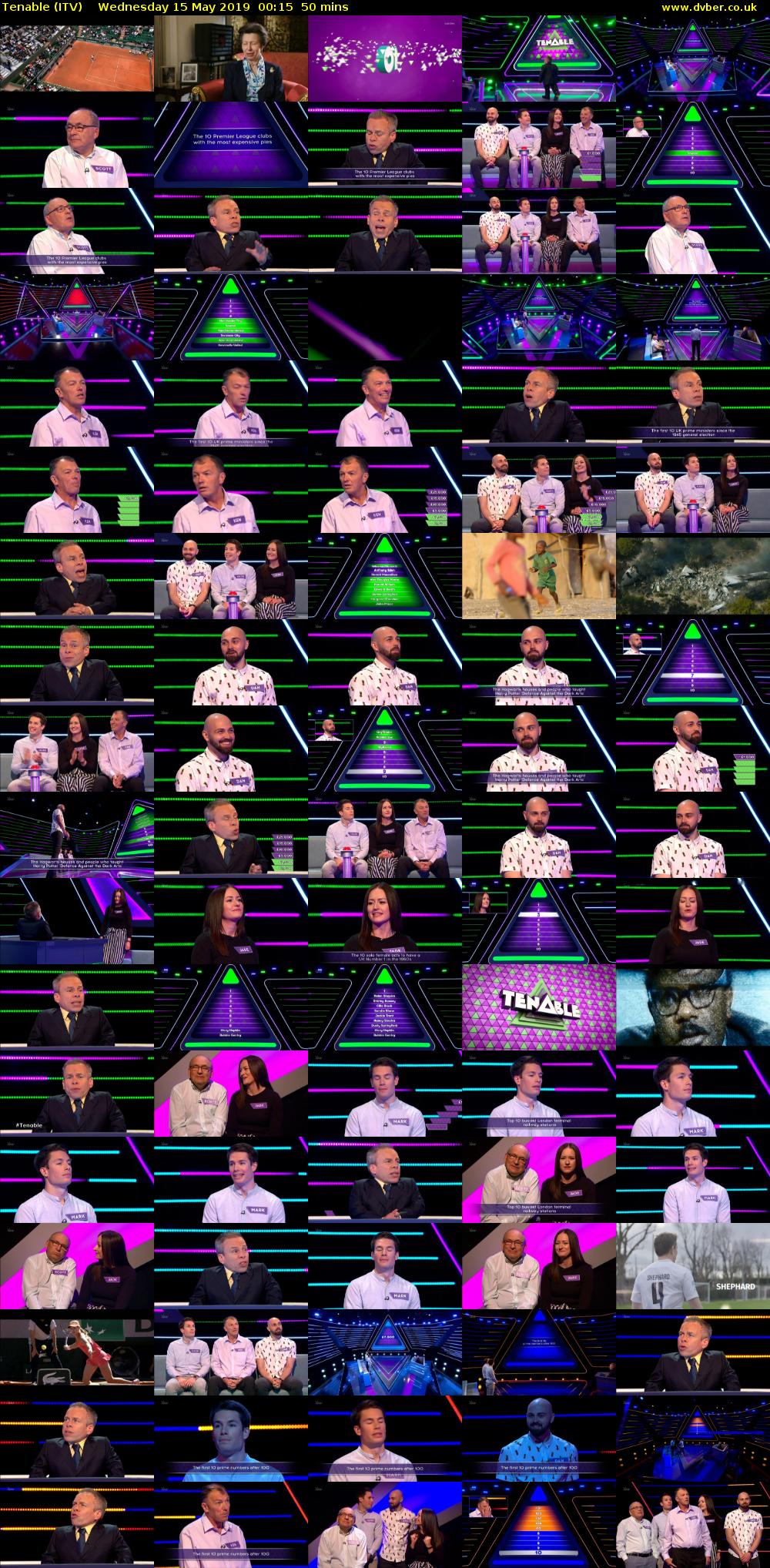 Tenable (ITV) Wednesday 15 May 2019 00:15 - 01:05