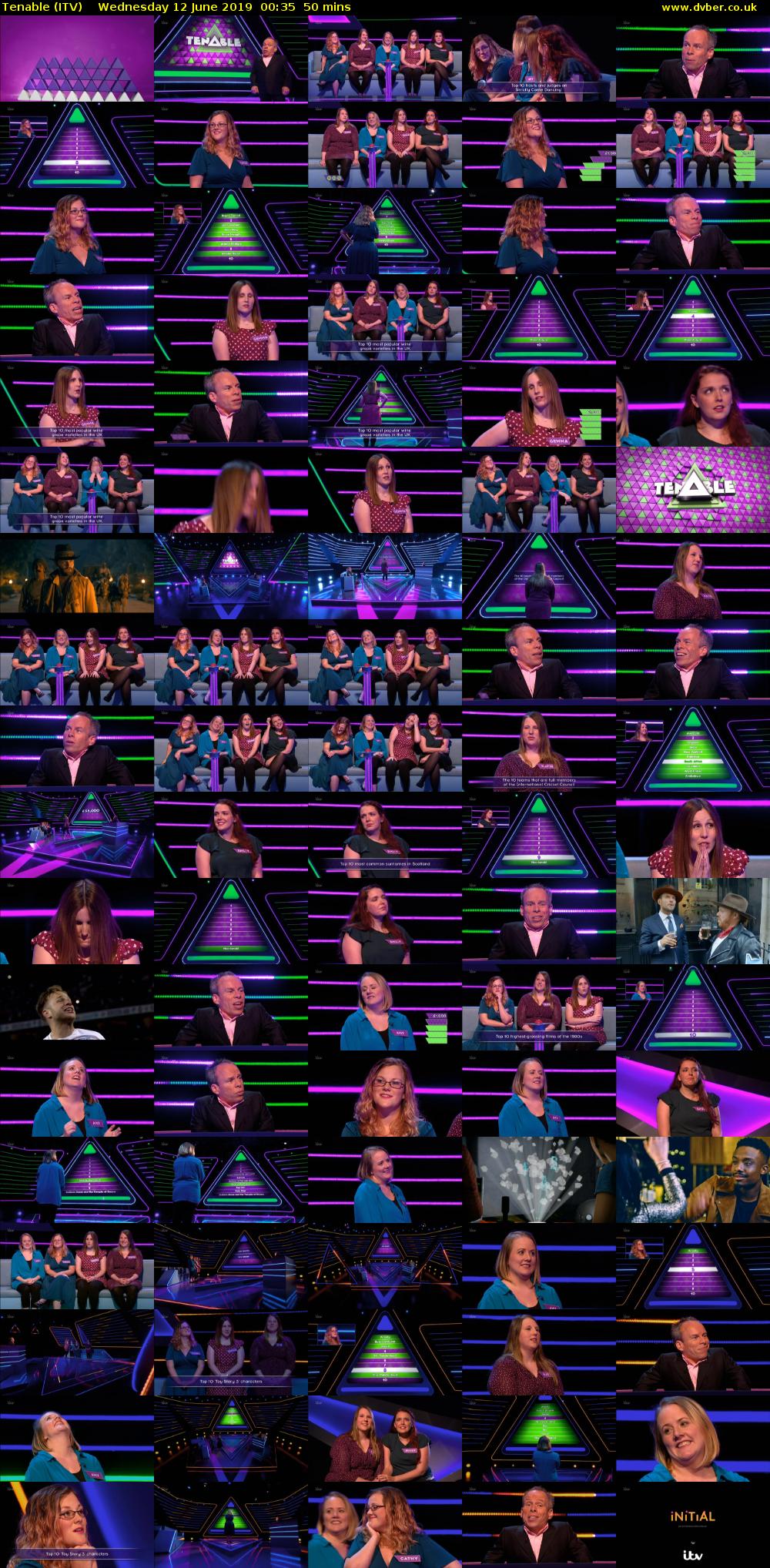 Tenable (ITV) Wednesday 12 June 2019 00:35 - 01:25