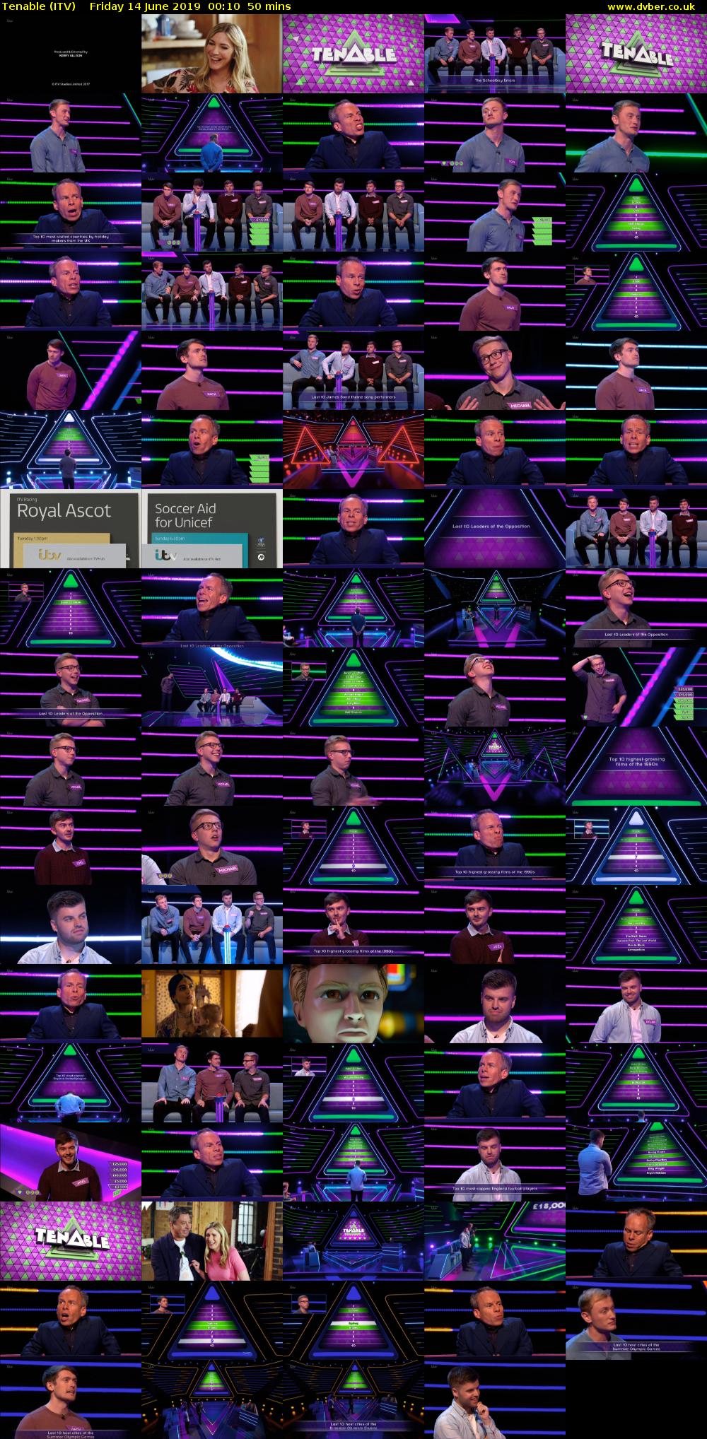 Tenable (ITV) Friday 14 June 2019 00:10 - 01:00