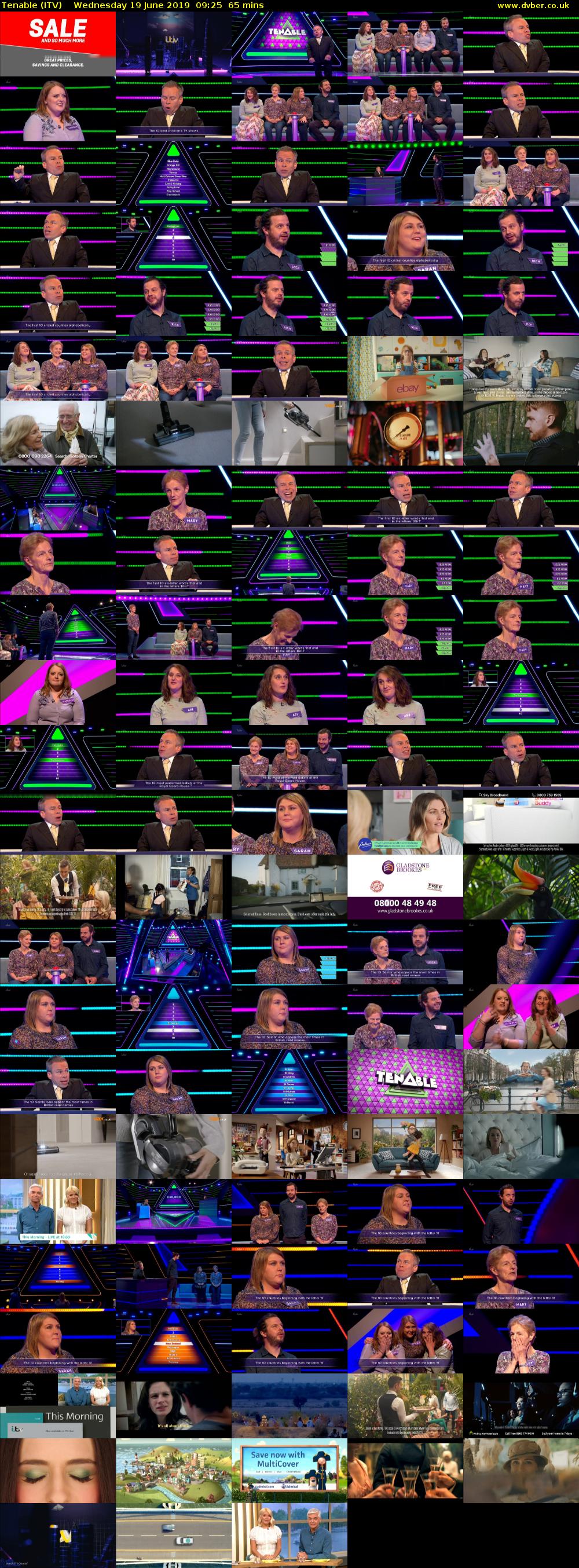 Tenable (ITV) Wednesday 19 June 2019 09:25 - 10:30