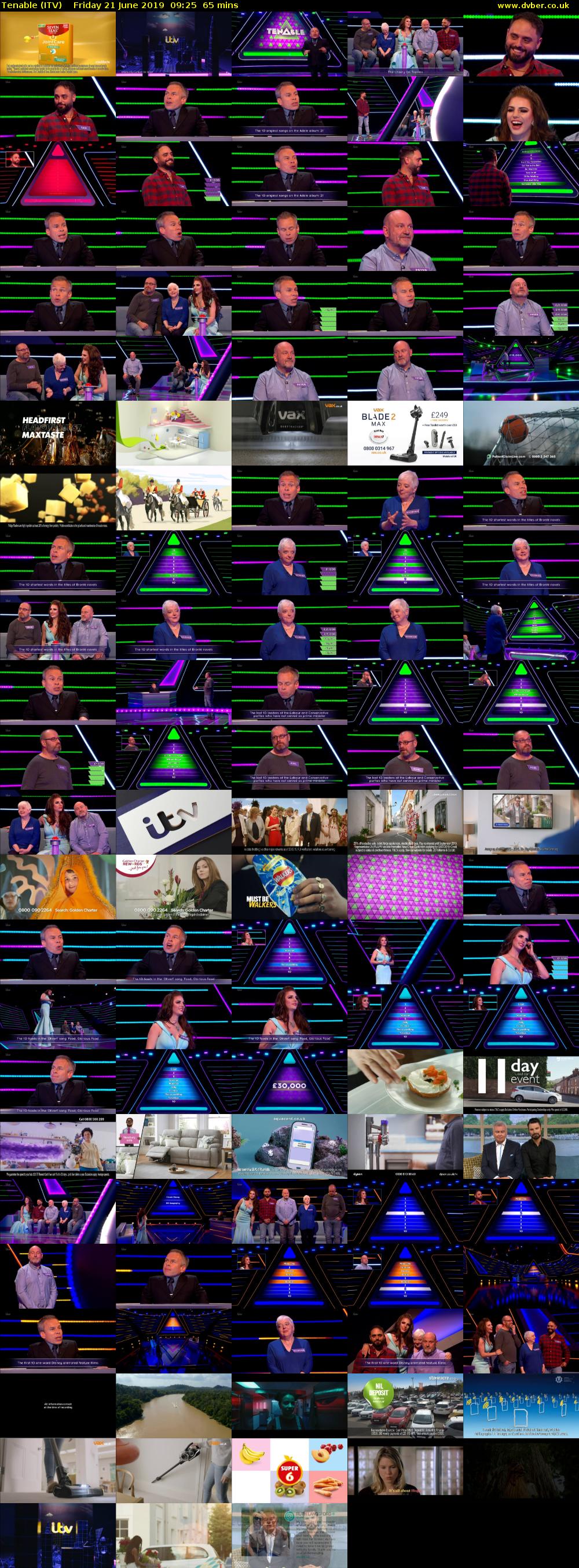 Tenable (ITV) Friday 21 June 2019 09:25 - 10:30