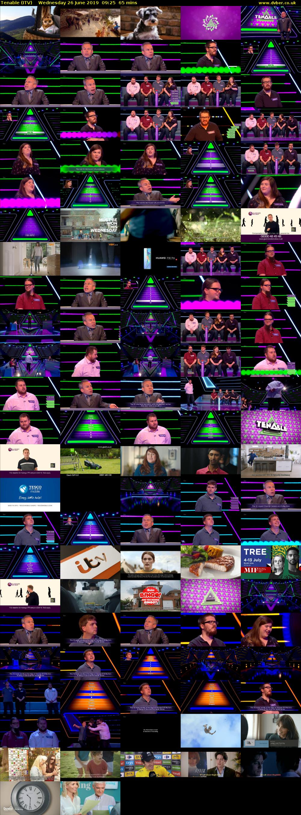 Tenable (ITV) Wednesday 26 June 2019 09:25 - 10:30