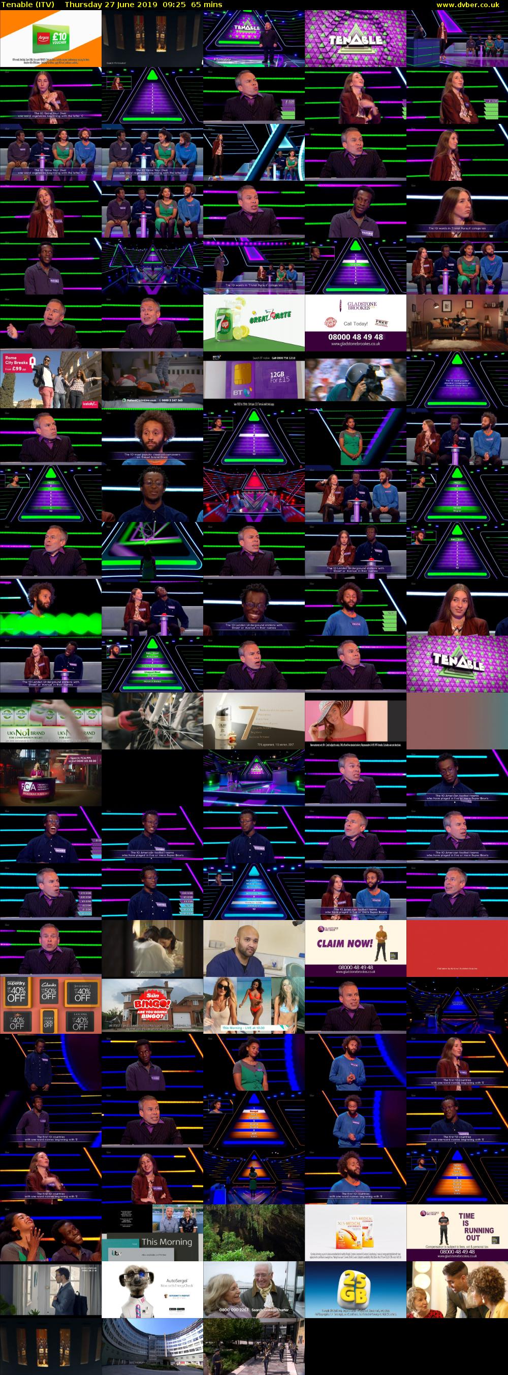 Tenable (ITV) Thursday 27 June 2019 09:25 - 10:30