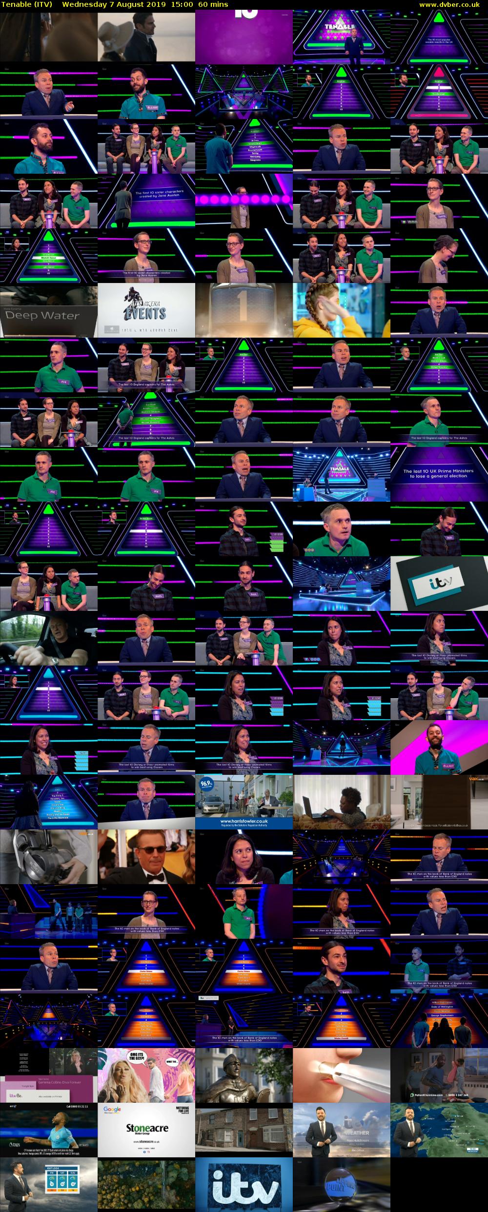 Tenable (ITV) Wednesday 7 August 2019 15:00 - 16:00