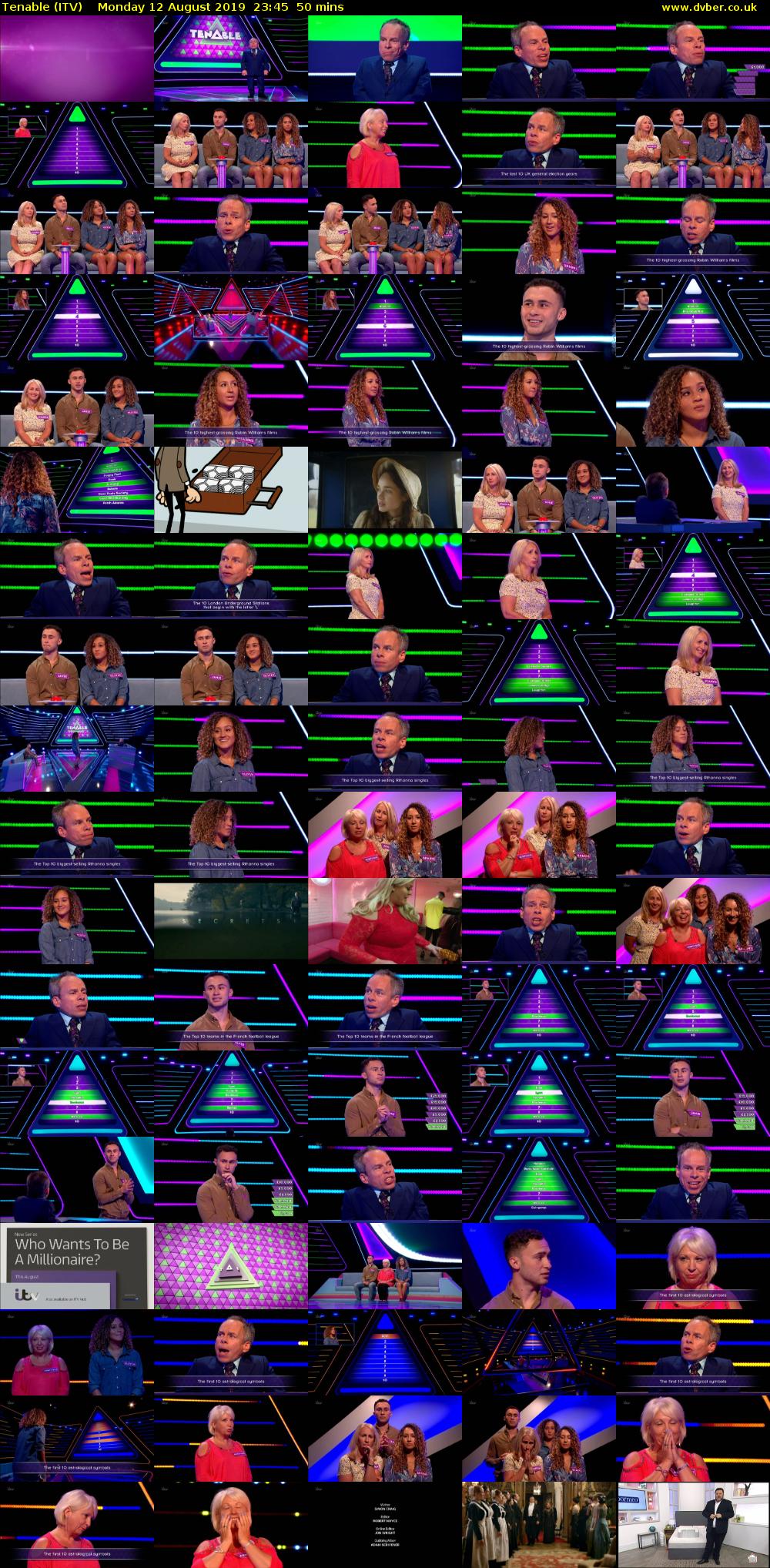 Tenable (ITV) Monday 12 August 2019 23:45 - 00:35