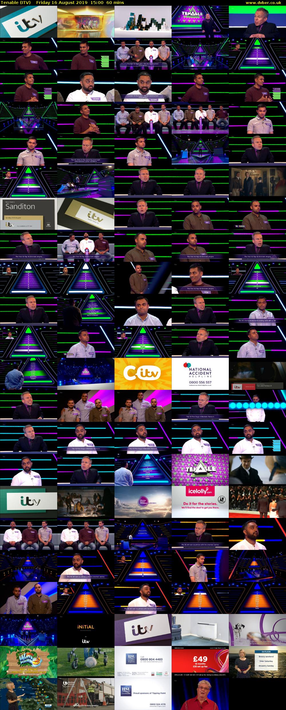 Tenable (ITV) Friday 16 August 2019 15:00 - 16:00