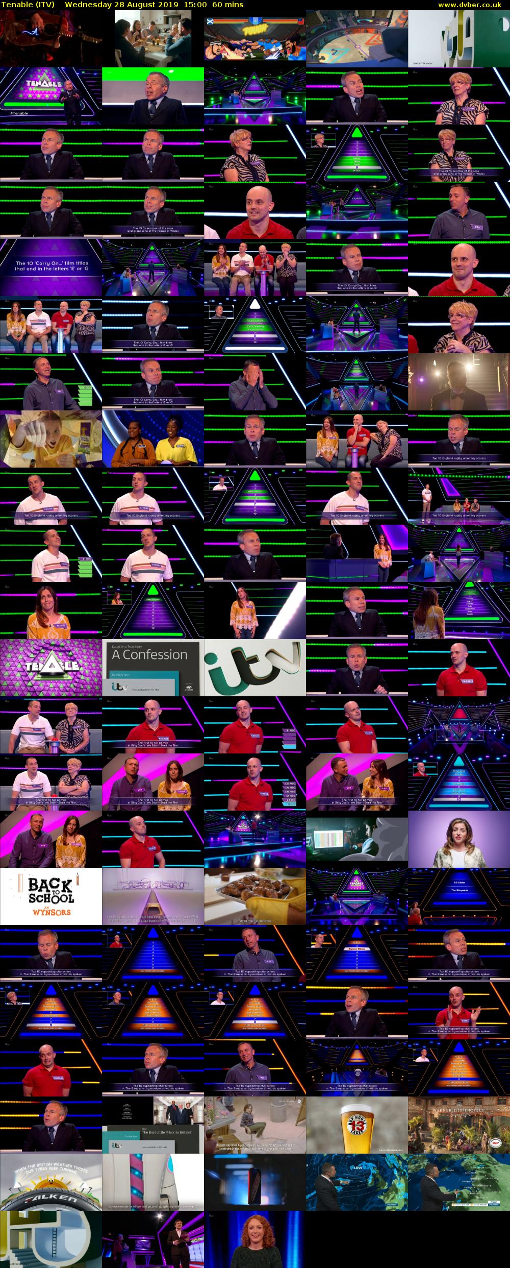 Tenable (ITV) Wednesday 28 August 2019 15:00 - 16:00