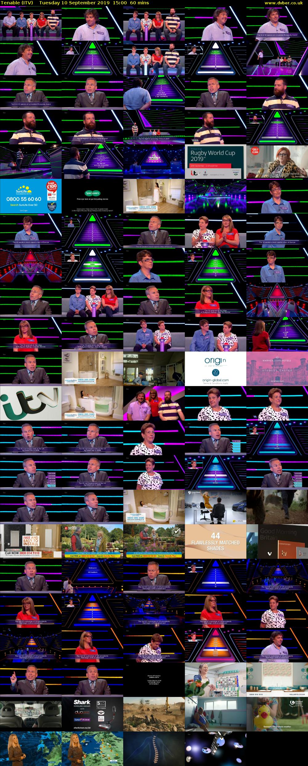 Tenable (ITV) Tuesday 10 September 2019 15:00 - 16:00