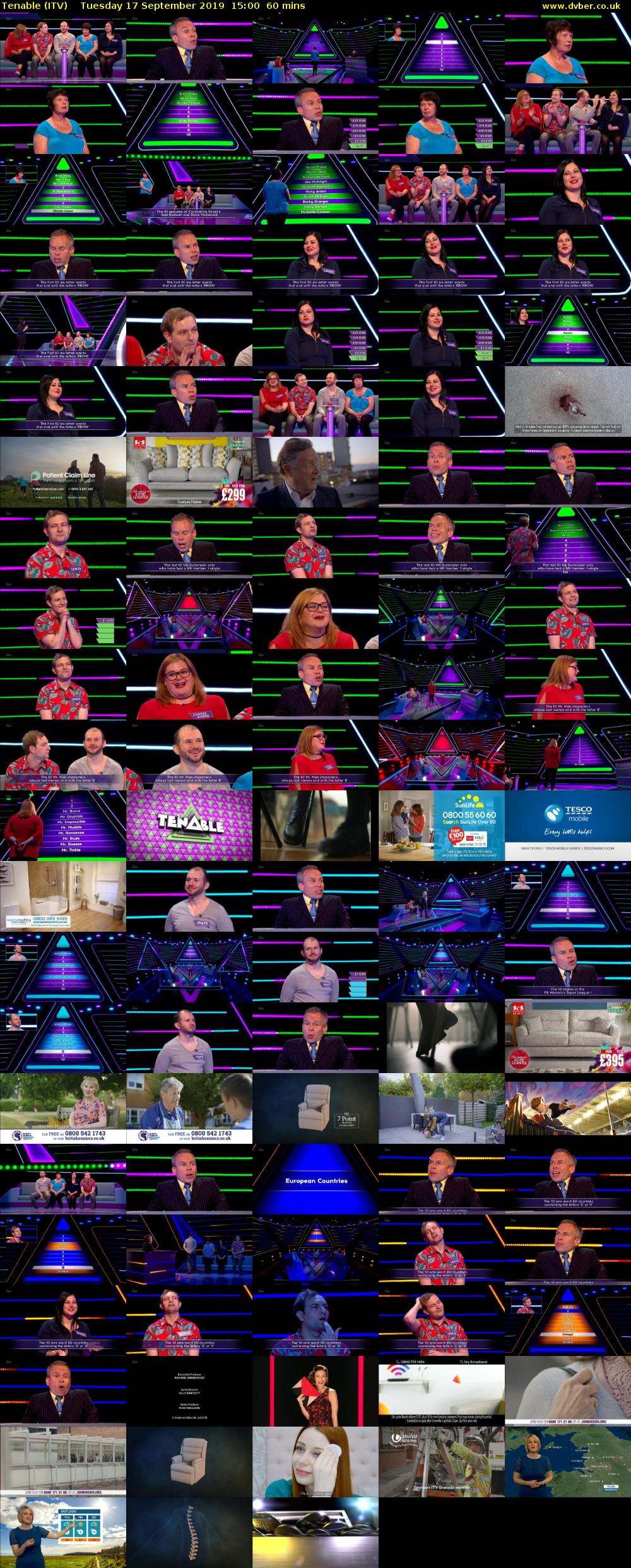 Tenable (ITV) Tuesday 17 September 2019 15:00 - 16:00
