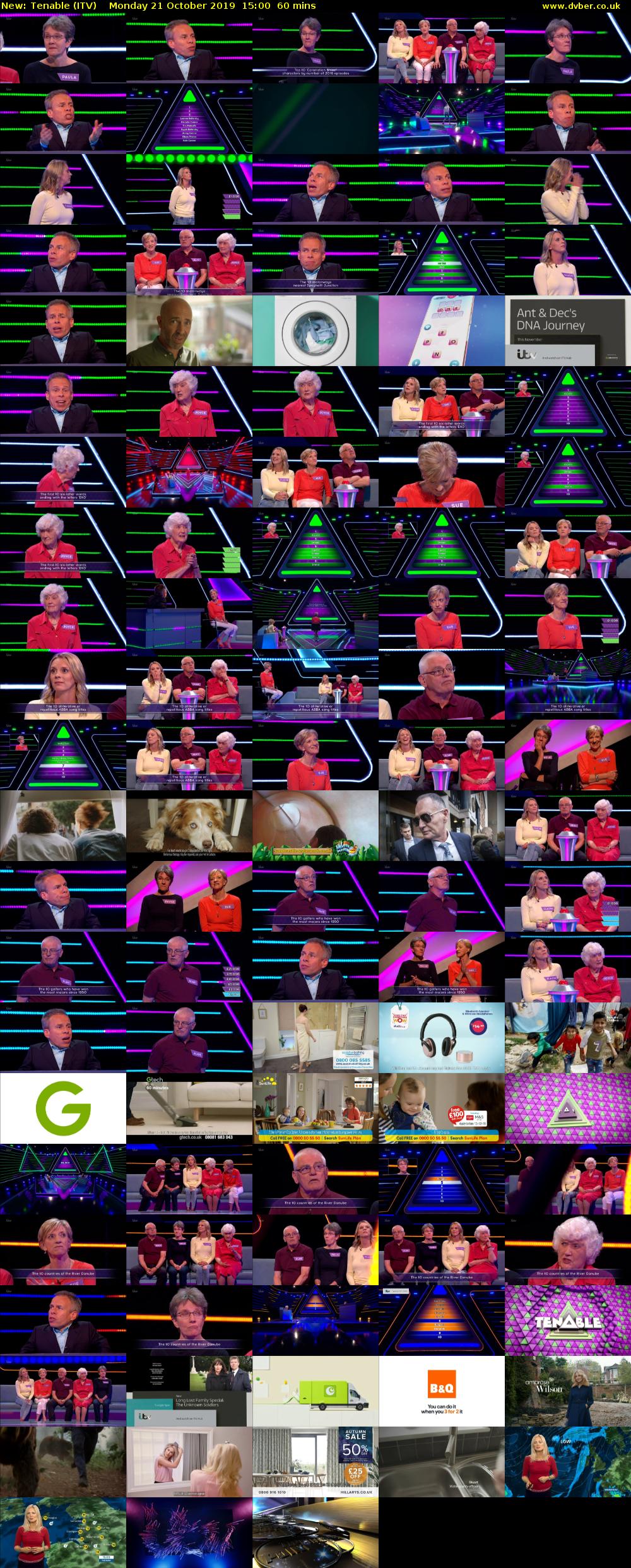 Tenable (ITV) Monday 21 October 2019 15:00 - 16:00