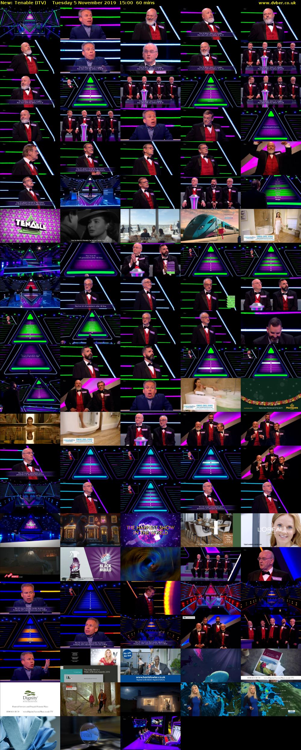 Tenable (ITV) Tuesday 5 November 2019 15:00 - 16:00