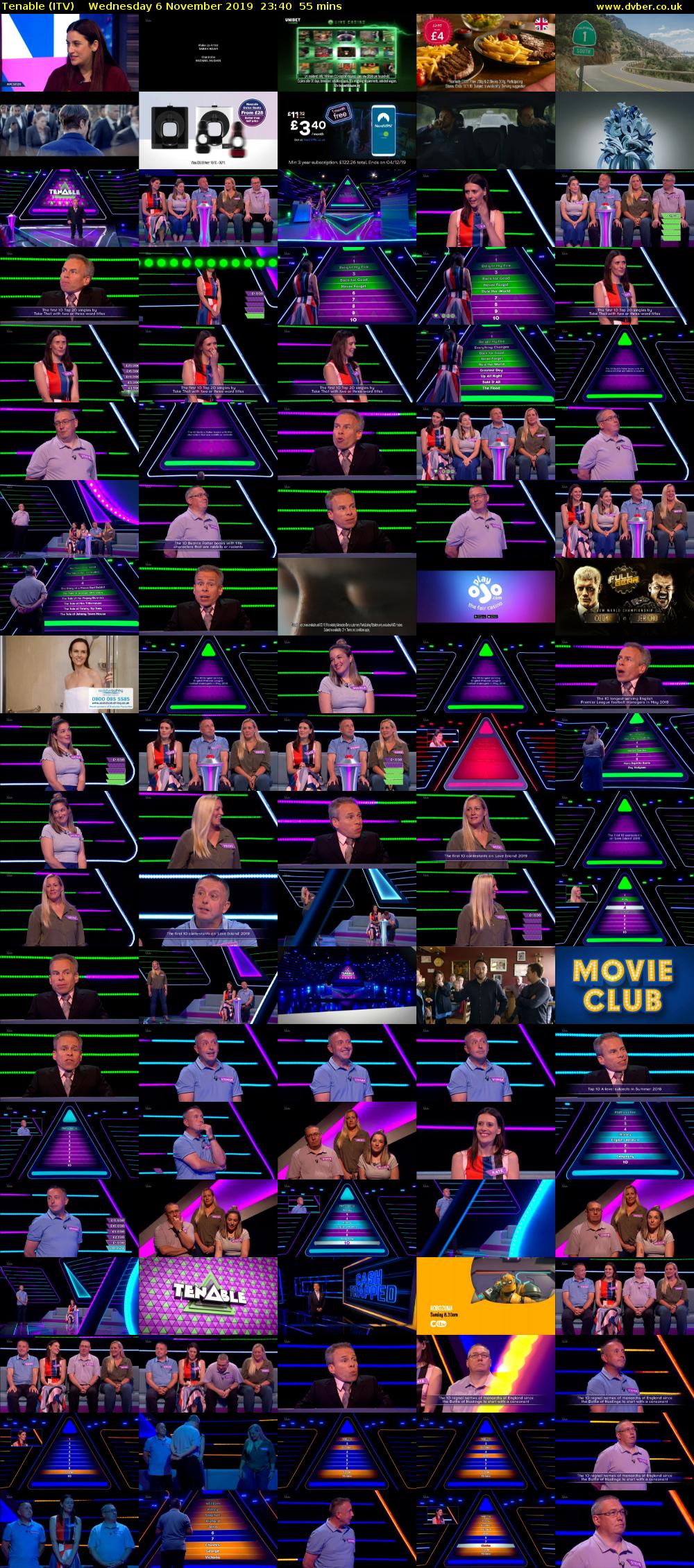 Tenable (ITV) Wednesday 6 November 2019 23:40 - 00:35