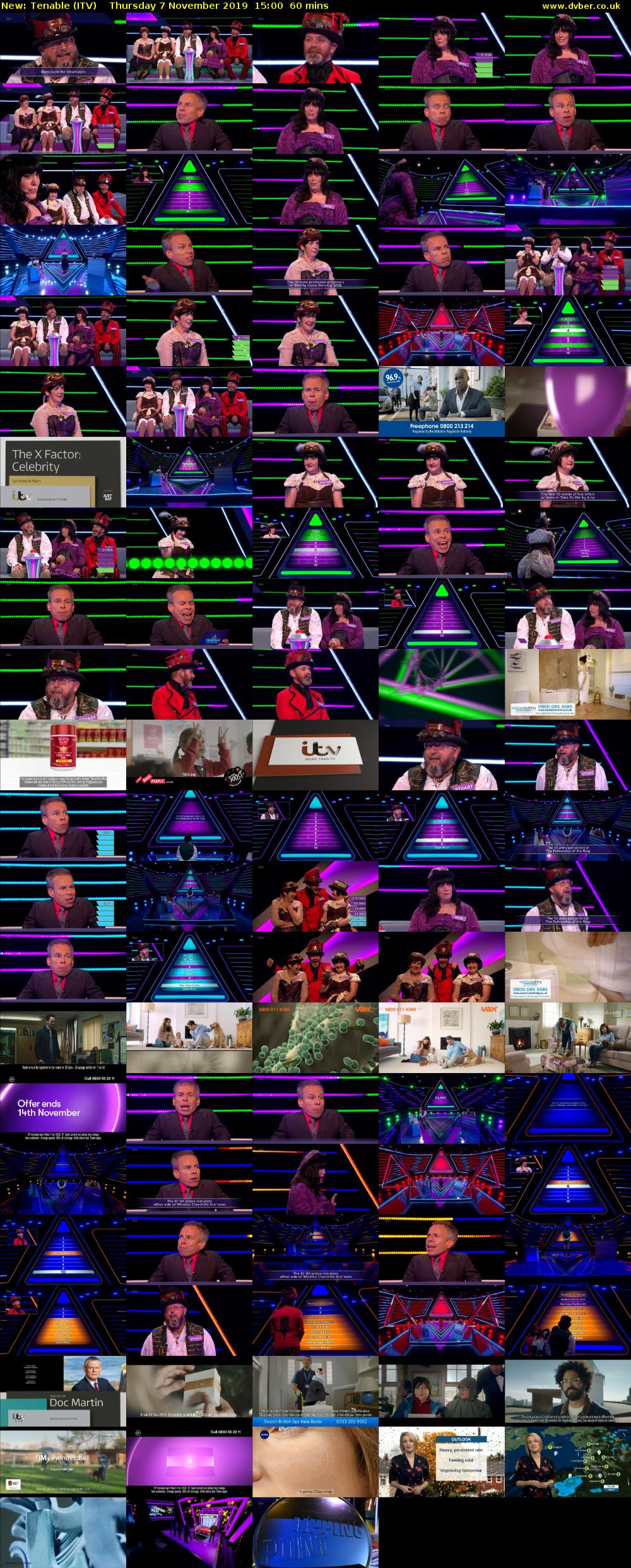 Tenable (ITV) Thursday 7 November 2019 15:00 - 16:00