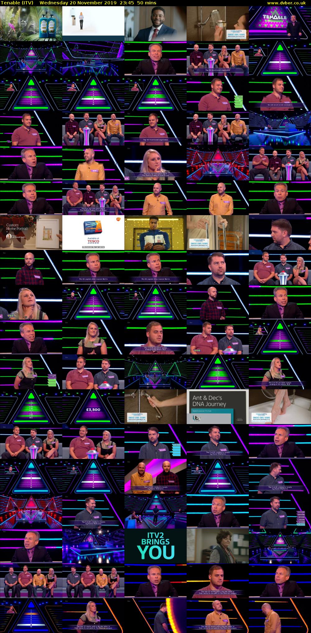 Tenable (ITV) Wednesday 20 November 2019 23:45 - 00:35