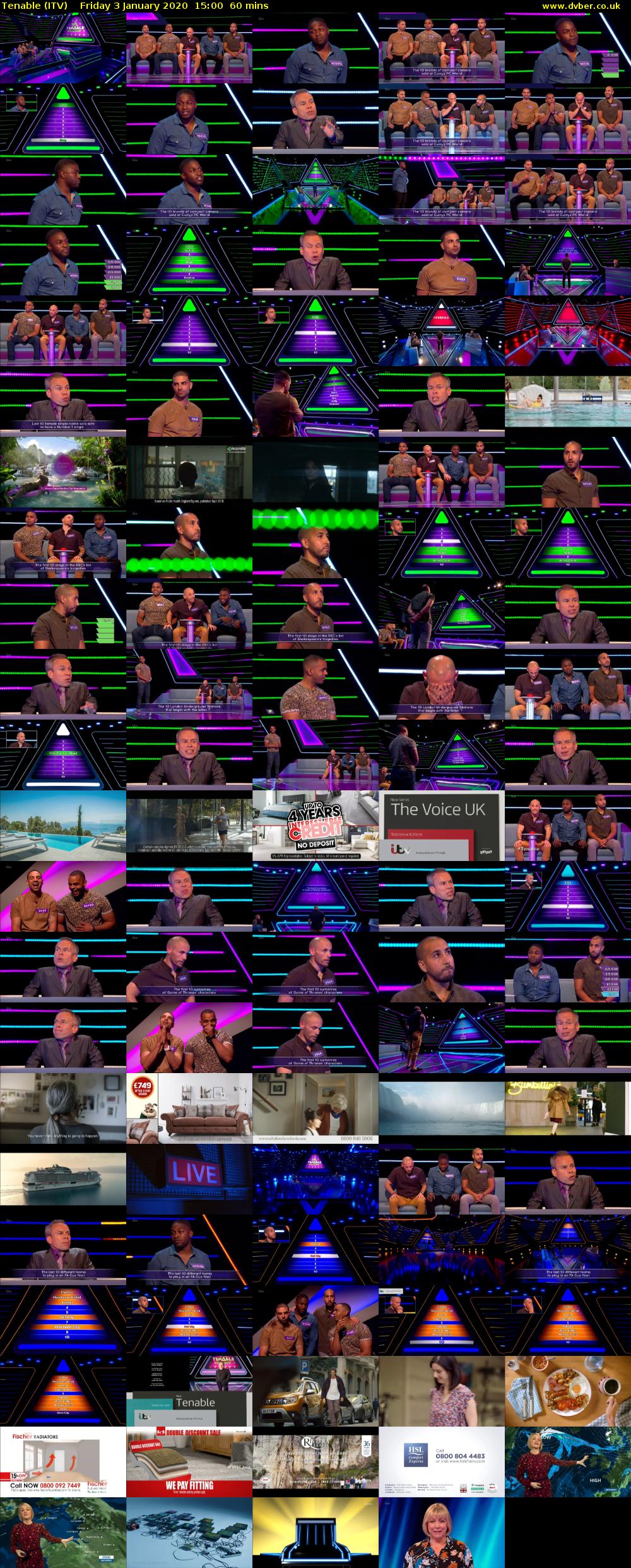 Tenable (ITV) Friday 3 January 2020 15:00 - 16:00