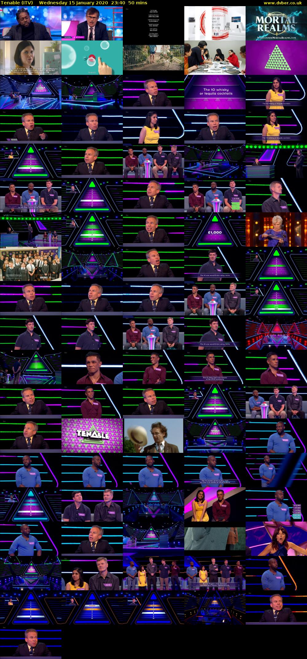 Tenable (ITV) Wednesday 15 January 2020 23:40 - 00:30