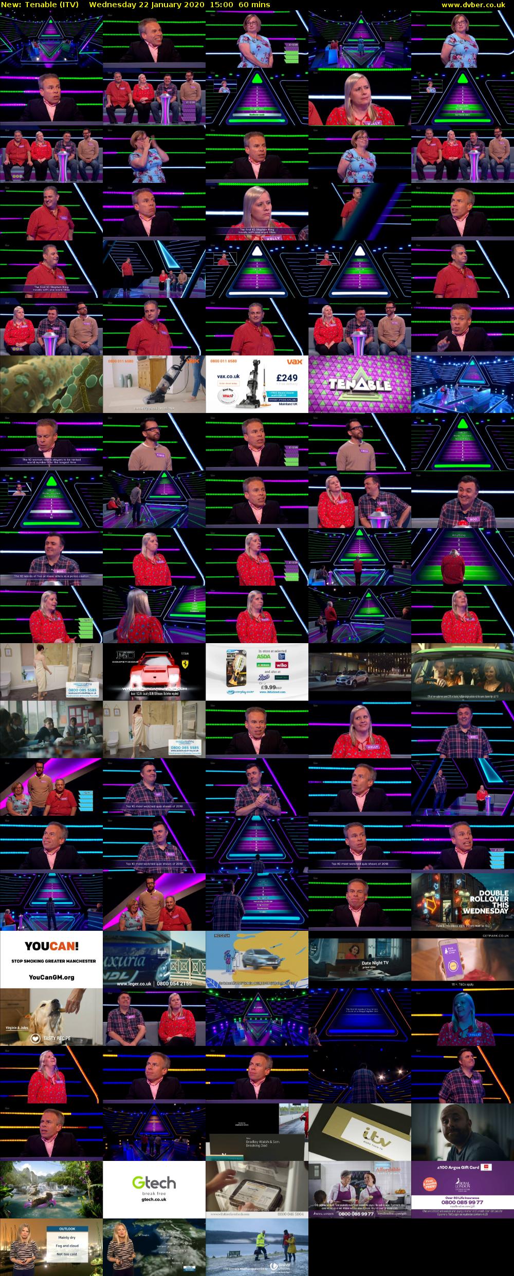 Tenable (ITV) Wednesday 22 January 2020 15:00 - 16:00