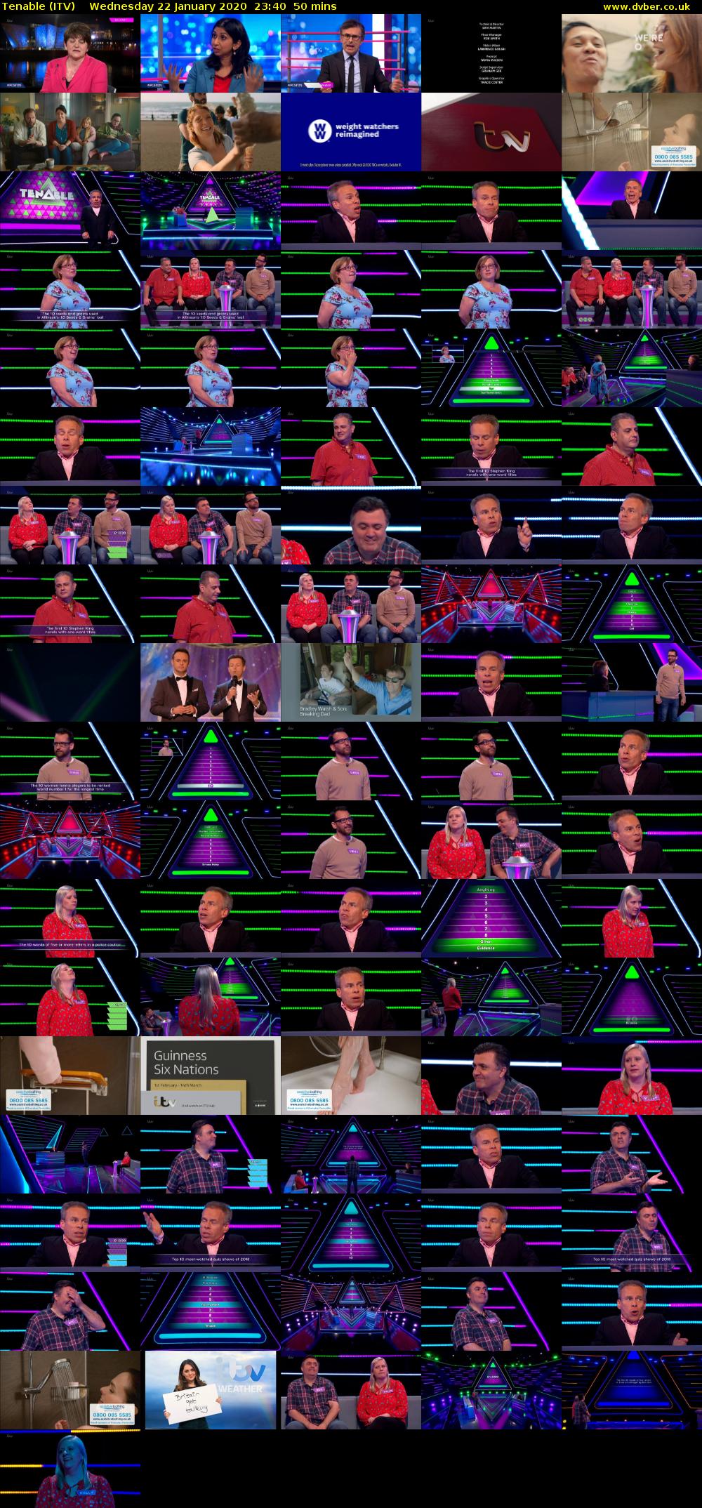 Tenable (ITV) Wednesday 22 January 2020 23:40 - 00:30
