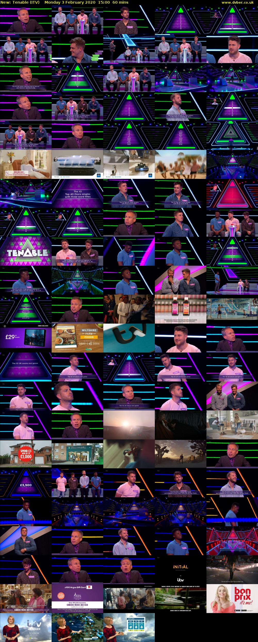Tenable (ITV) Monday 3 February 2020 15:00 - 16:00