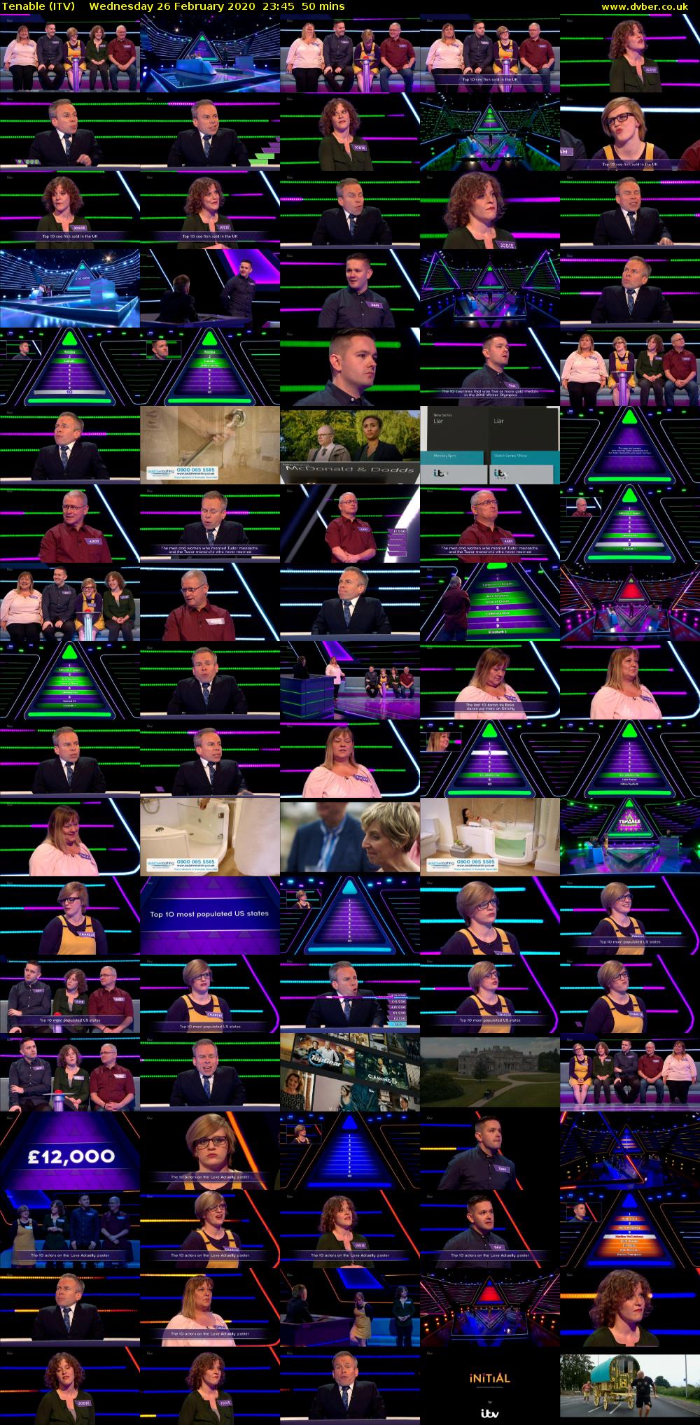 Tenable (ITV) Wednesday 26 February 2020 23:45 - 00:35