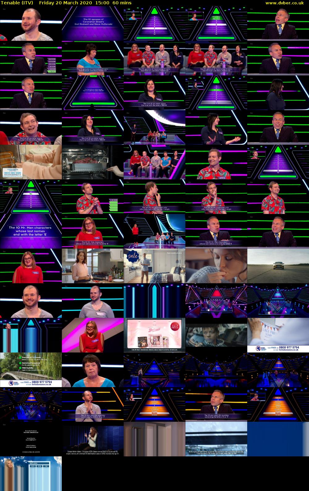 Tenable (ITV) Friday 20 March 2020 15:00 - 16:00