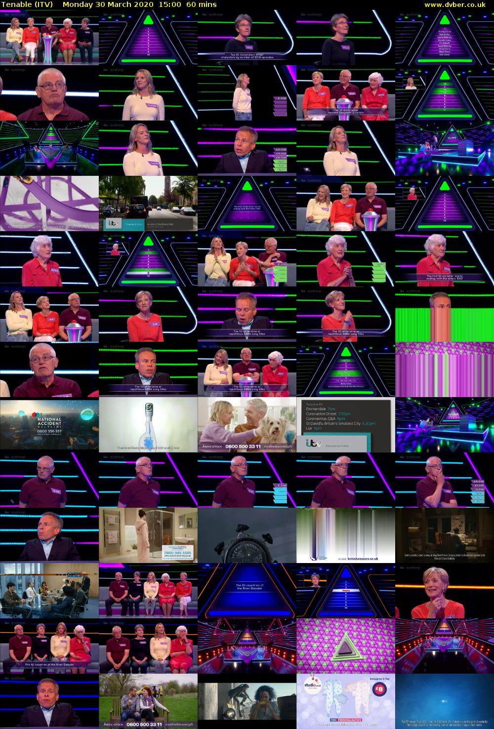 Tenable (ITV) Monday 30 March 2020 15:00 - 16:00