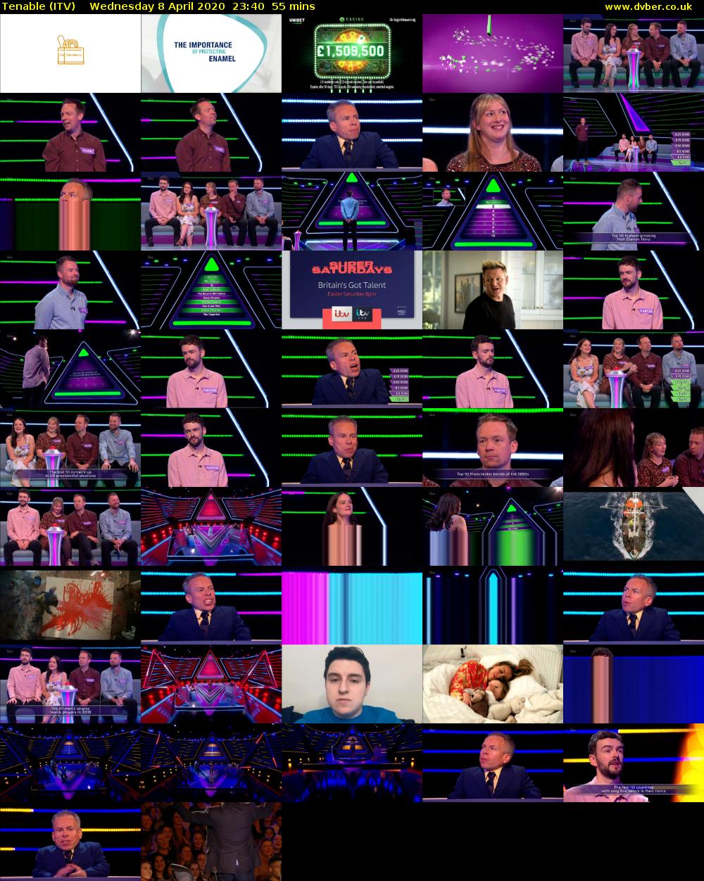 Tenable (ITV) Wednesday 8 April 2020 23:40 - 00:35