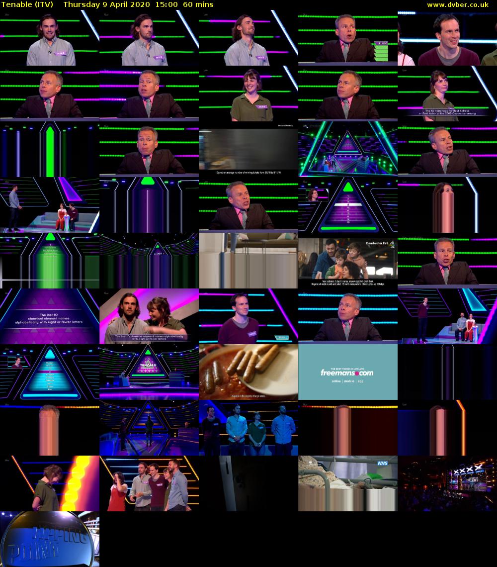 Tenable (ITV) Thursday 9 April 2020 15:00 - 16:00