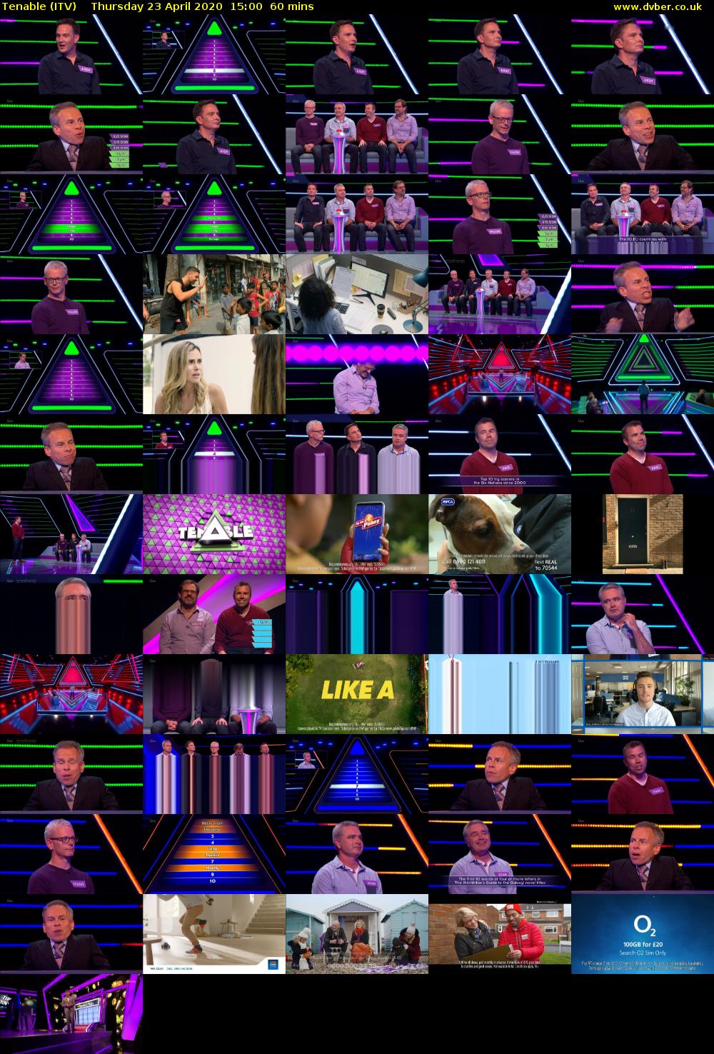 Tenable (ITV) Thursday 23 April 2020 15:00 - 16:00